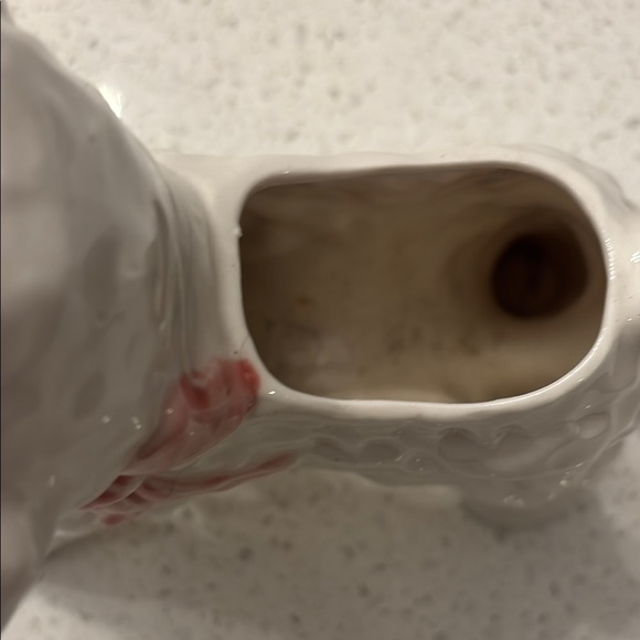 Vintage Ceramic Lamb Planter Pink Bow, Mid Century, Nursery Baby Decor - Picture 3 of 8